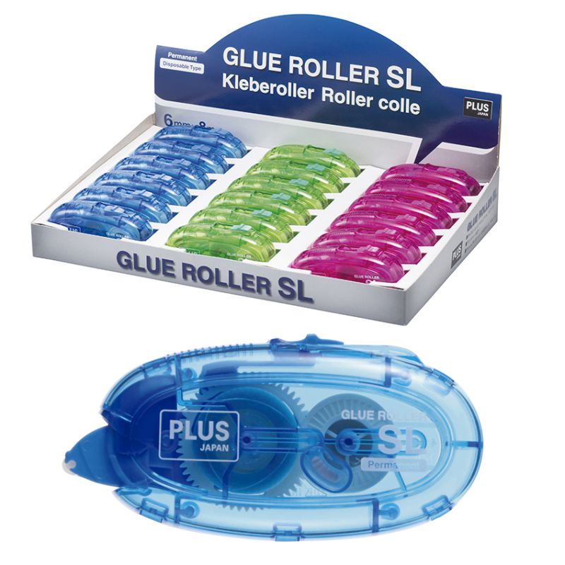 Pegamento roller Plus SL cinta 8 m. 3 colores surtidos