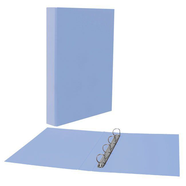 Carpeta cartón forrado PP Plus Office Folio 4 anillas 25 mm. azul pas