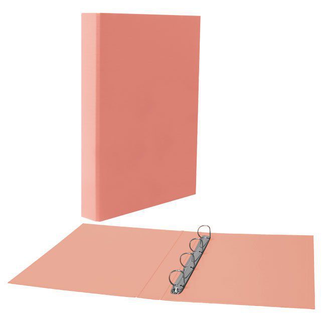 Carpeta cartón forrado PP Plus Office Folio 4 anillas 25 mm. naranja 