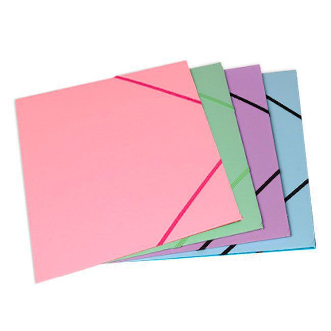 Carpeta cartón Fabrisa Folio con gomas y solapas 4 colores pastel ref