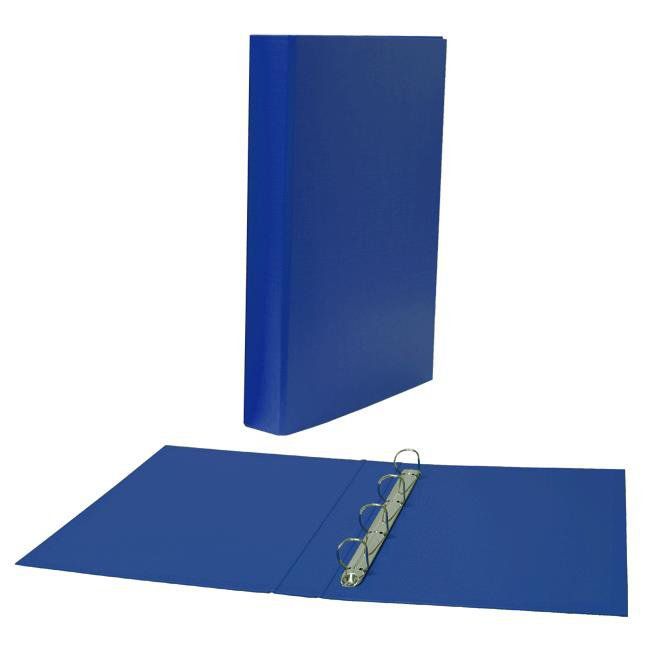 Carpeta cartón forrado PP Plus Office Folio 4 anillas 25 mm. azul ref