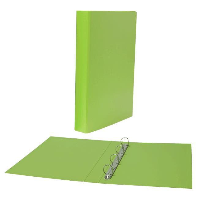 Carpeta cartón forrado PP Plus Office Folio 4 anillas 25 mm. verde cl