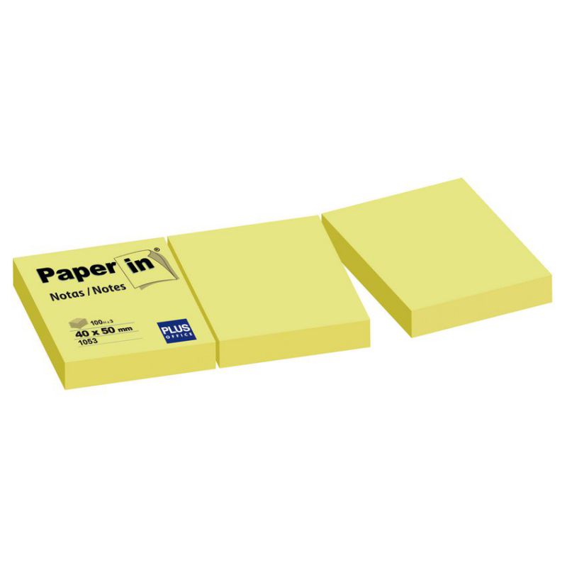 Blocs notas reposicionables Paper in amarillas 40x50 mm