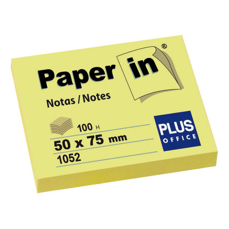 Blocs notas reposicionables Paper in amarillas 50x75 mm