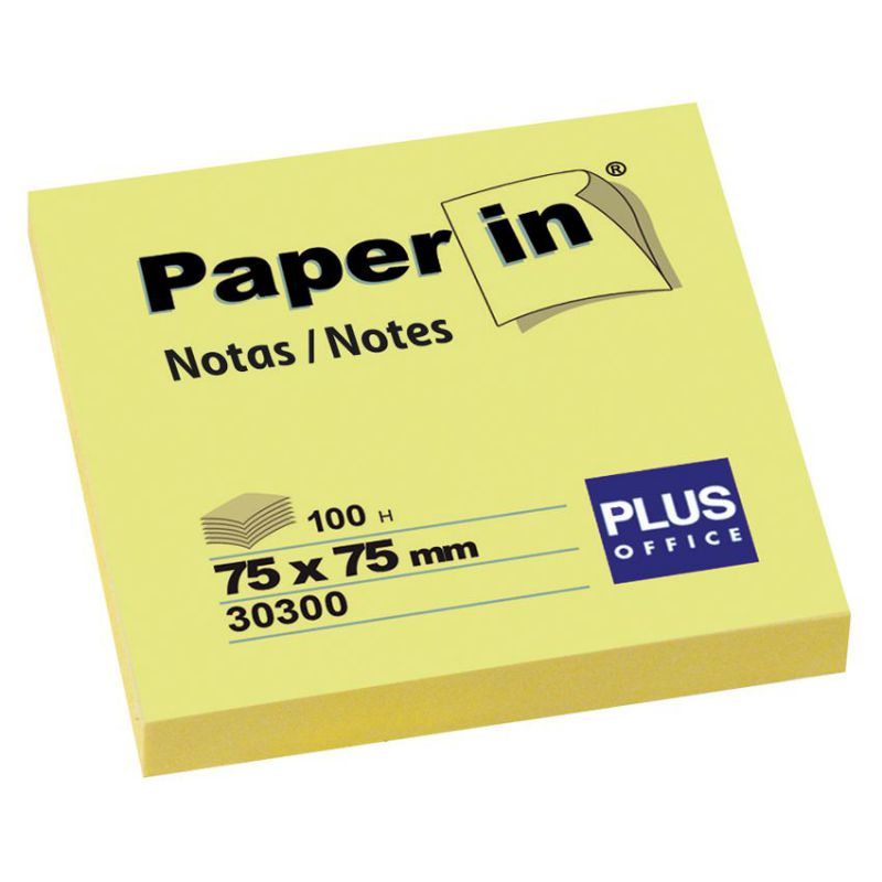 Blocs notas reposicionables Paper in amarillas 75x75 mm