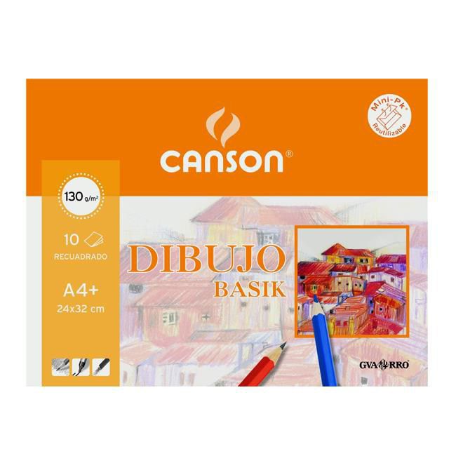 Lámina de dibujo Canson A4 gama basik (Minipack 10h) ref. 040-6331