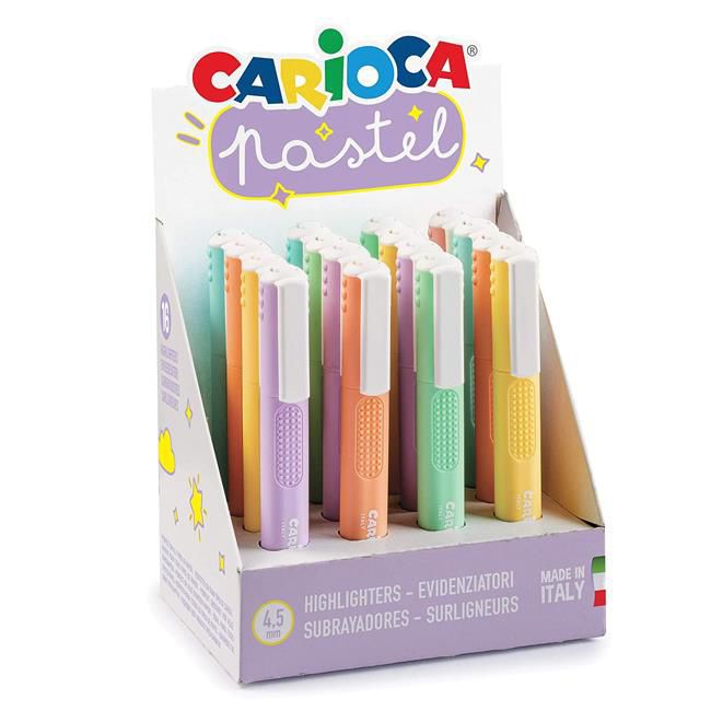 Expositor rotulador fluorescente Carioca pastel 16 unid.