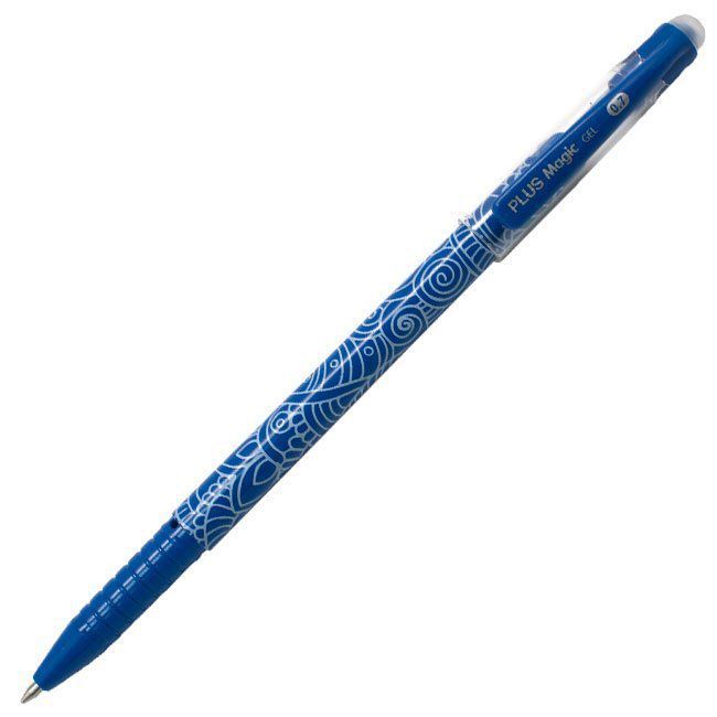Bolígrafo con capuchón Plus Office Magic tinta gel borrable color az