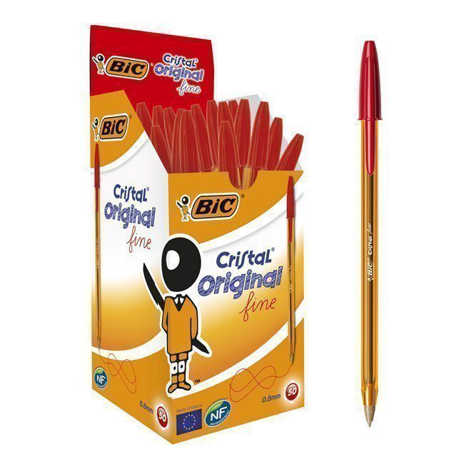 Bolígrafo Bic Cristal Orange Fine tinta base de aceite rojo
