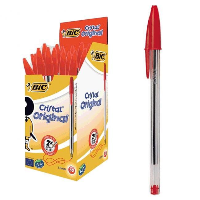 Bolígrafo Bic Cristal tinta base de aceite rojo