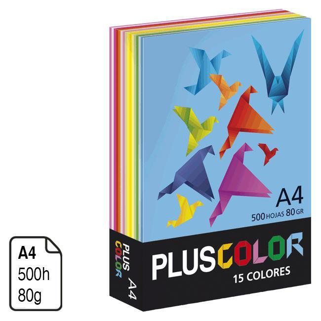 Papel Plus Color colores surtidos A4 80 g. 500 h.