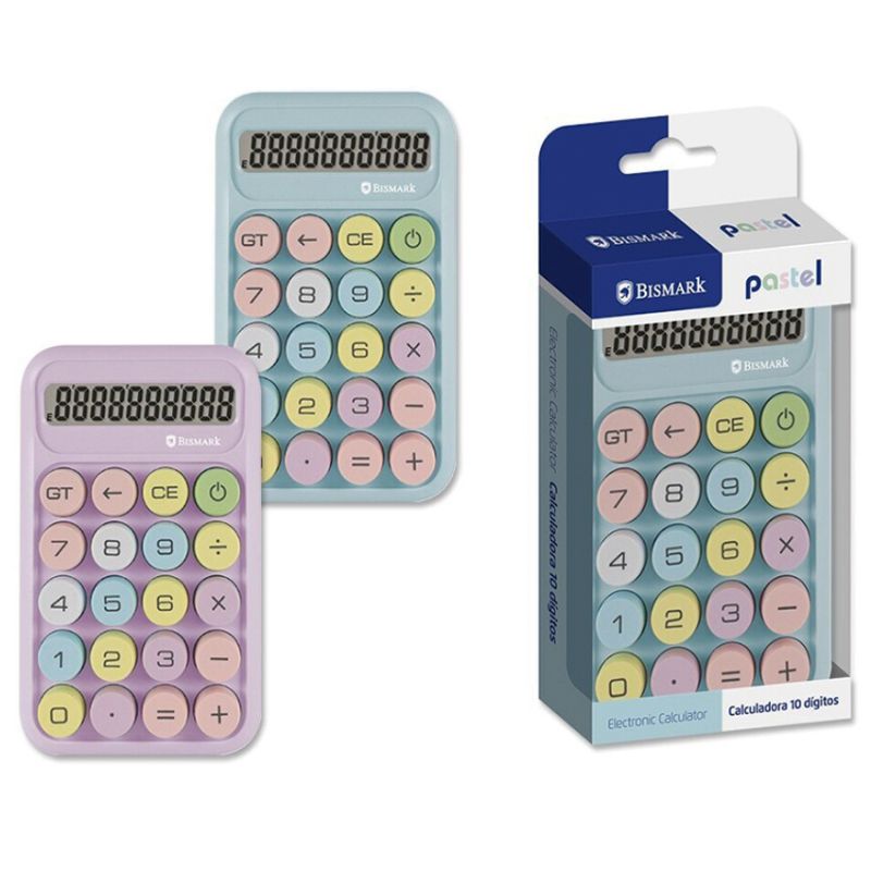 Calculadora de bolsillo pastel teclas de colores