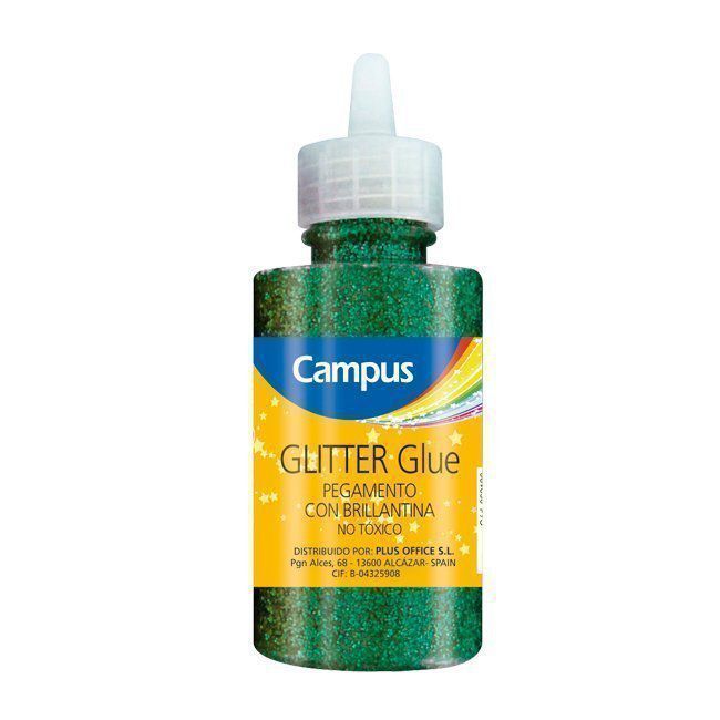 Pegamento glitter botella 60 g. verde ref. 862126