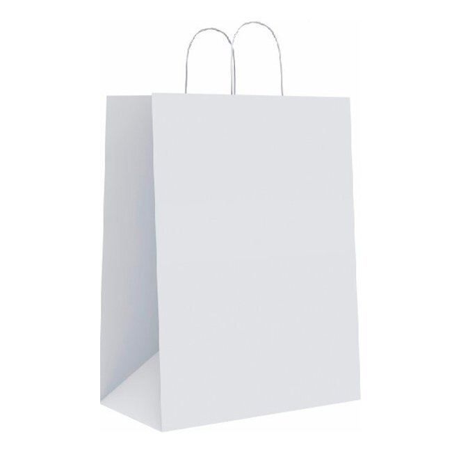 Pack 50 bolsas papel kraft blanco 320 x 140 x 400 mm.