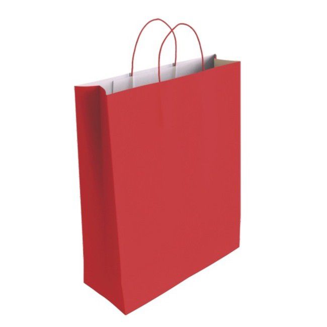 Pack 50 bolsas papel celulosa rojo 240 x 100 x 320 mm.