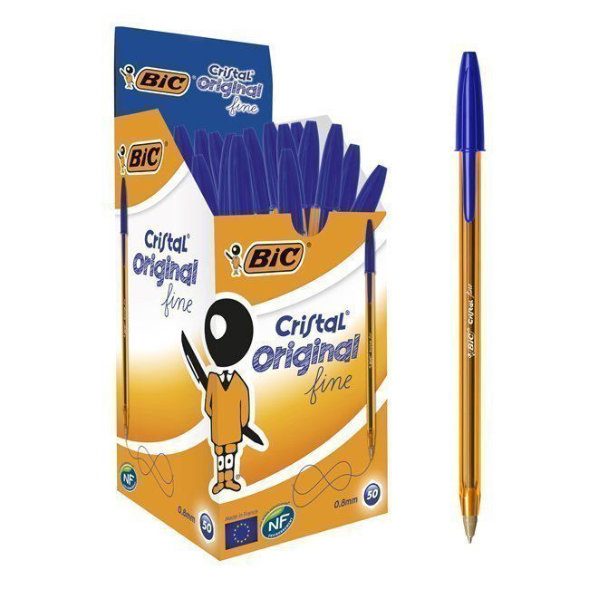 Bolígrafo Bic Cristal Orange Fine tinta base de aceite azul