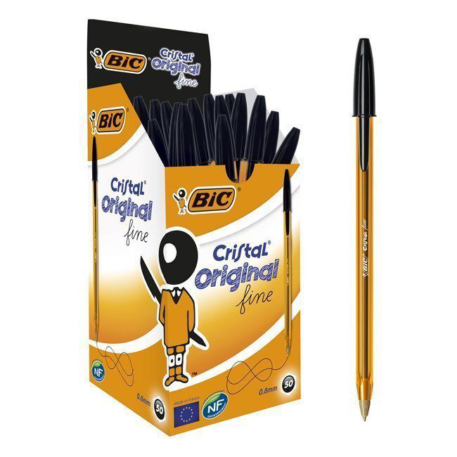Bolígrafo Bic Cristal Orange Fine tinta base de aceite negro
