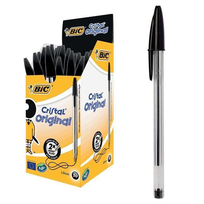 Bolígrafo Bic Cristal tinta base de aceite negro