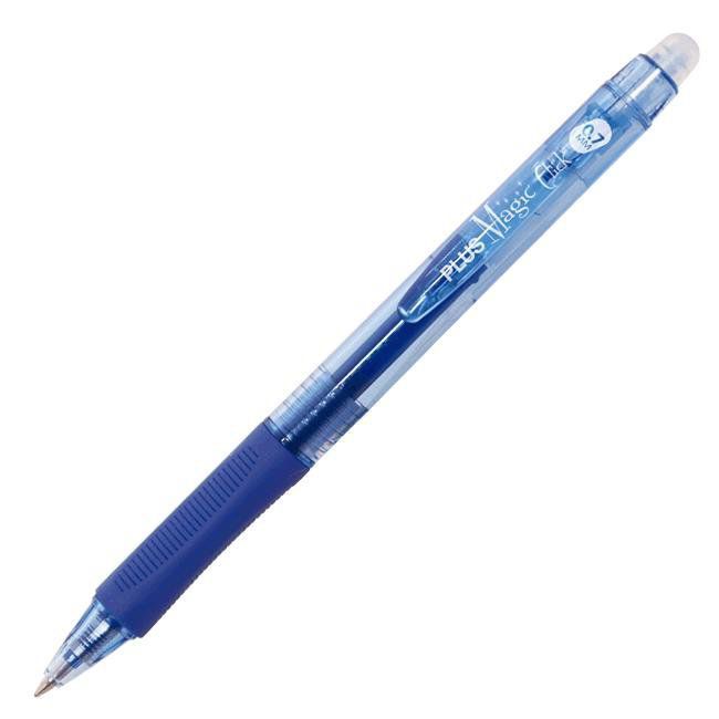 Bolígrafo Plus Office Magic Click tinta gel borrable azul