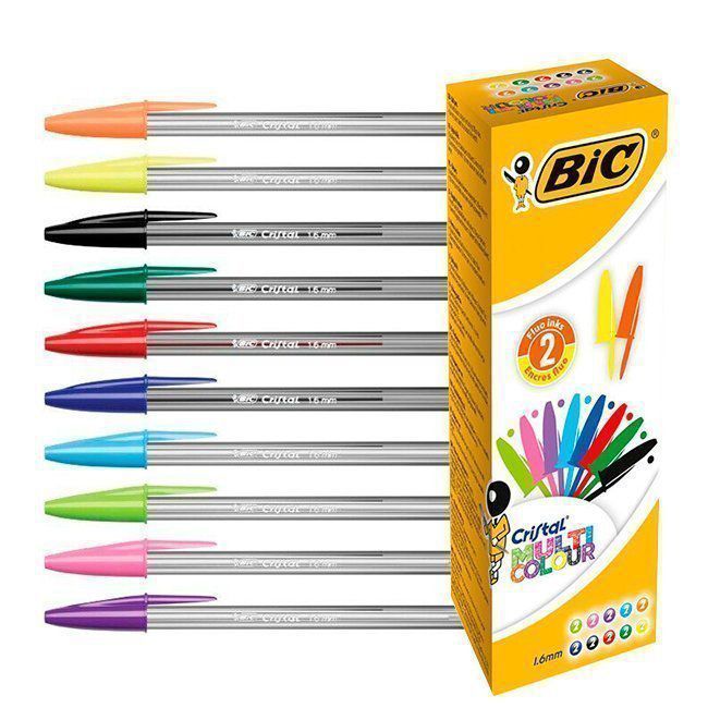 Bolígrafo Bic Cristal Multi Colour tinta base de aceite 10 colores su