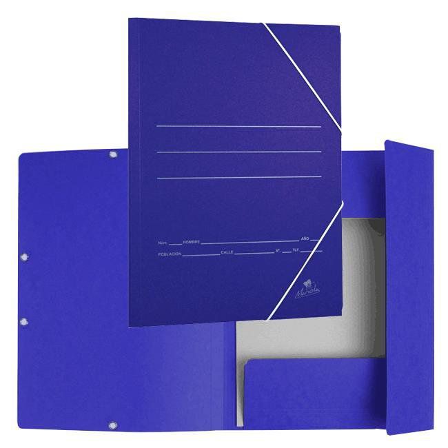Carpeta cartón Mariola Folio con gomas y solapas azul intenso ref. 10