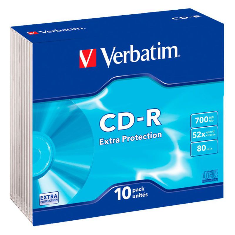 CD-R Verbatim 52x 700MB Slim ref. 43415