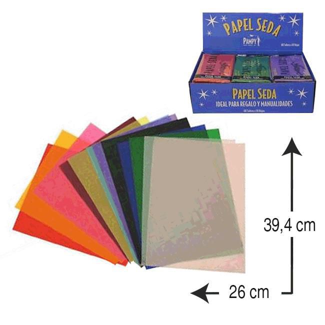 Expositor papel de seda Poessa Pampy 26 x 39,4 cm. 600 h. colores surt