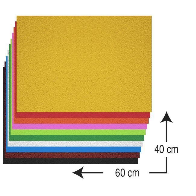 Goma Eva textura toalla 40 x 60 cm. 2 mm. 10 colores surtidos ref. 366
