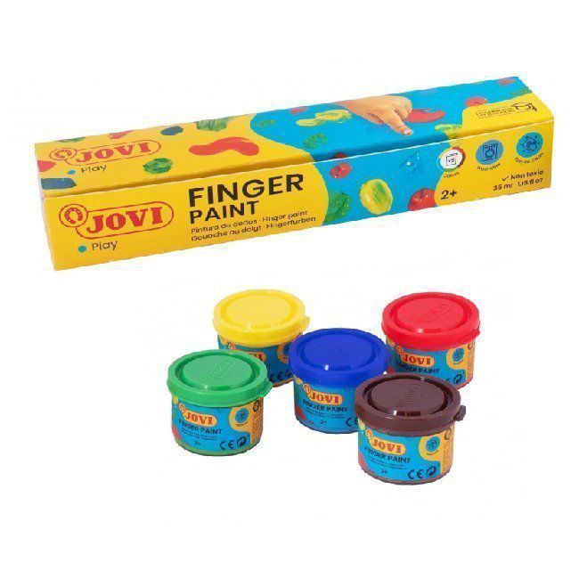 Pinturas de dedos Jovi estuche 5 colores surtidos 35 ml. ref. 540