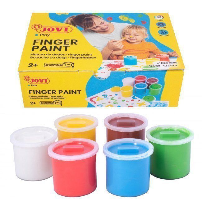 Pinturas de dedos Jovi estuche 6 colores surtidos 125 ml. ref. 560-S