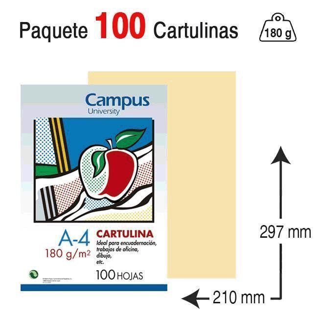 Cartulina Campus University A4 180 g. crema
