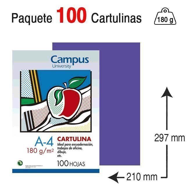 Cartulina Campus University A4 180 g. violeta