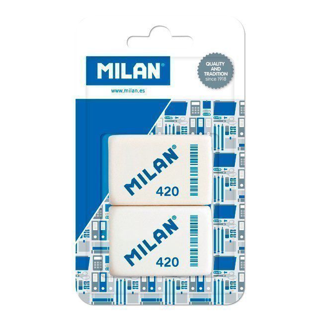 Goma de borrar Milan 420 blíster 2 unid. ref. 10304