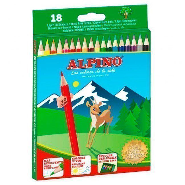Lápices de colores Alpino 18 colores surtidos ref. 656