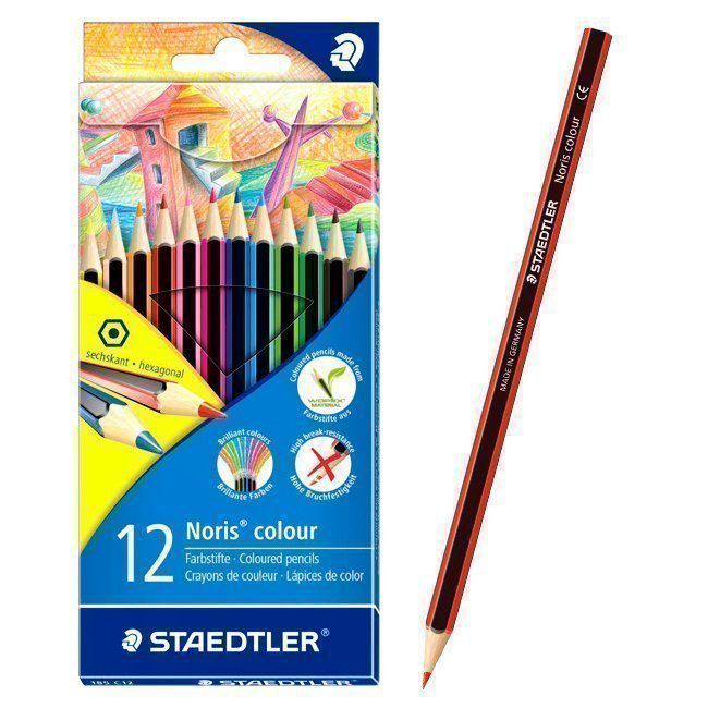 Lápices de colores Staedtler Noris Colour 12 colores surtidos ref. 18