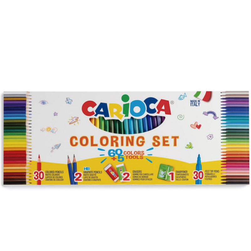 Coloring Set Carioca 65 piezas colores surtidos
