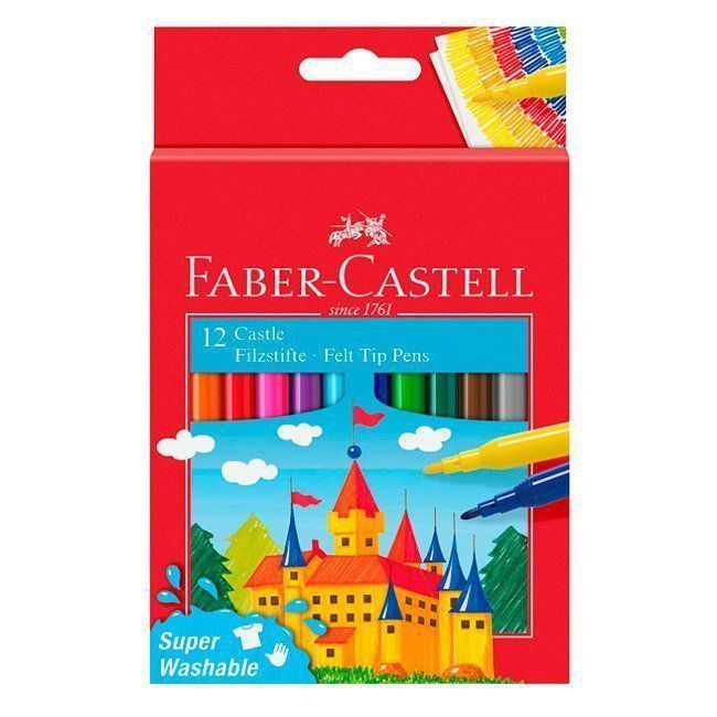 Rotulador Faber Castell tinta lavable 12 unid. colores surtidos ref. 5