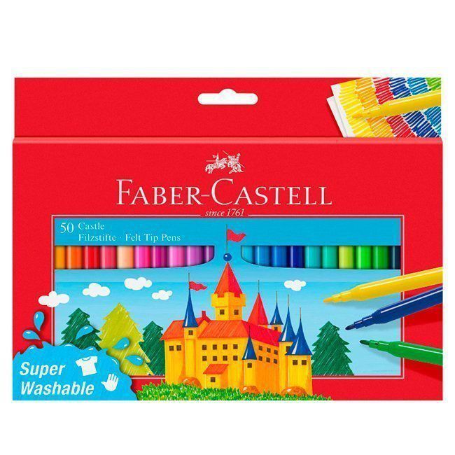 Rotulador Faber Castell tinta lavable 50 unid. colores surtidos ref. 5