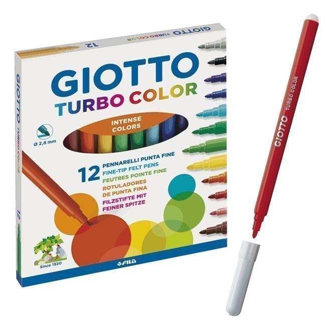 Rotulador Giotto Turbo Color tinta lavable 12 unid. colores surtidos