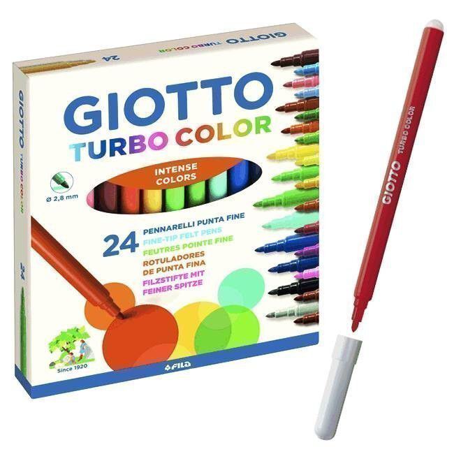 Rotulador Giotto Turbo Color tinta lavable 24 unid. colores surtidos