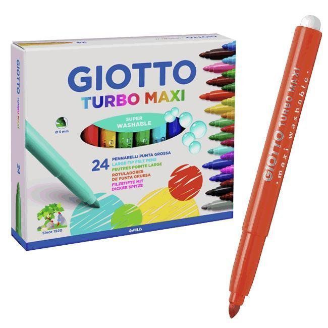 Rotulador Giotto Turbo Maxi tinta lavable 24 unid. colores surtidos