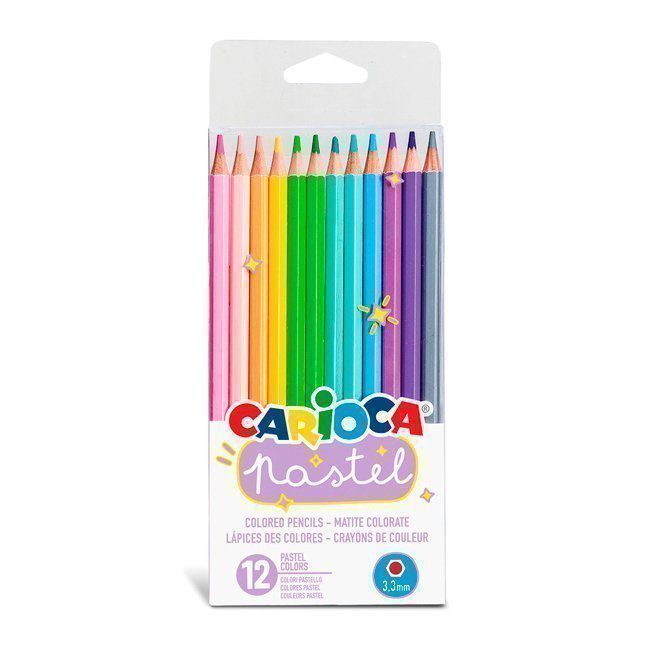 Lápices de colores pastel Carioca 12 colores